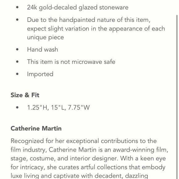 24KGold Starry Night serving platter Catherine Martin - Picture 6 of 7